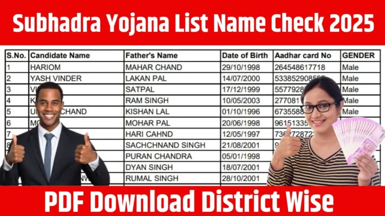 Subhadra Yojana List Name Check 2025